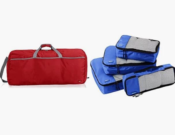 12- Amazon Basics Large Travel Luggage Duffel Bag (Cubes Set)