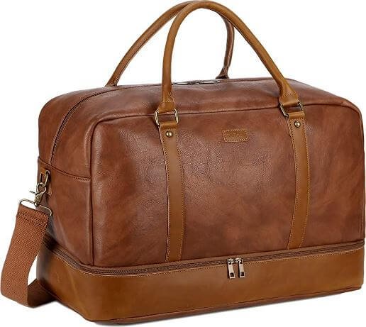 13- Baosha Leather Large Duffel Bag