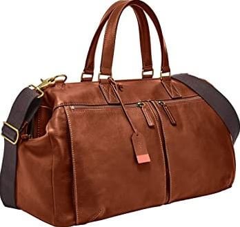 24- Fossil Men's Defender or Dillon Leather Travel Overnight Duffle Bag